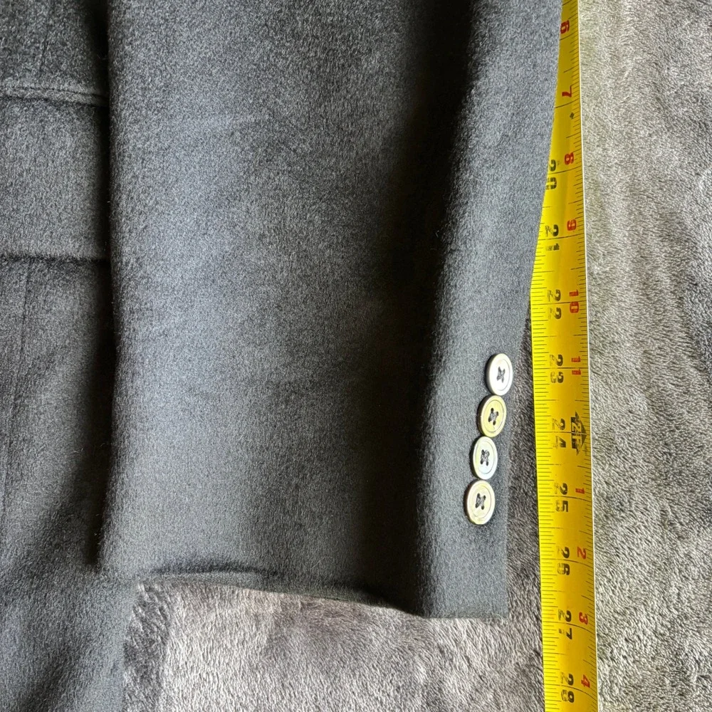 Old School Bespoke Mens Wool Cashmere Bland Blazer Sport Coat Black 46R